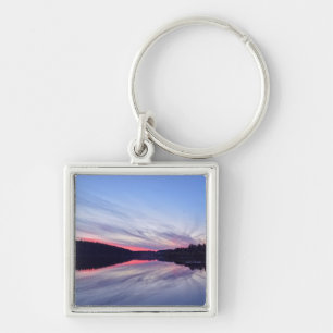 Beautiful Wilderness Sunset over Lake Photo Key Ring