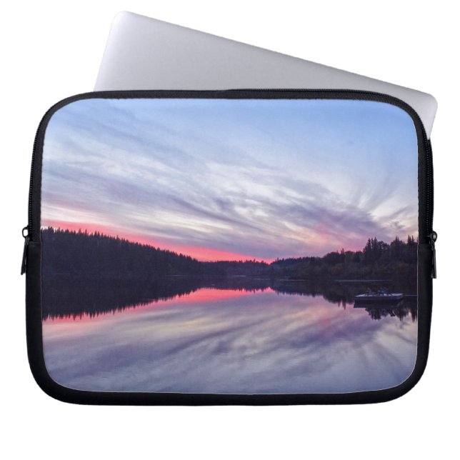 Beautiful Wilderness Sunset over Lake Photo Laptop Sleeve (Front)