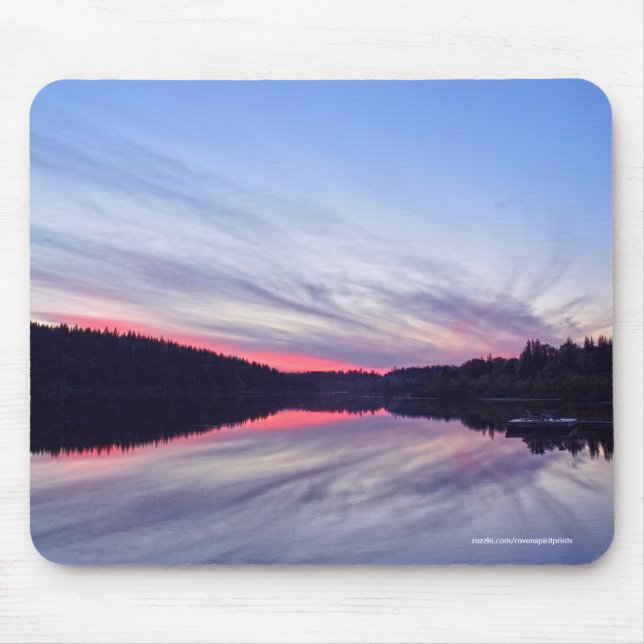 Beautiful Wilderness Sunset over Lake Photo Mouse Mat (Front)