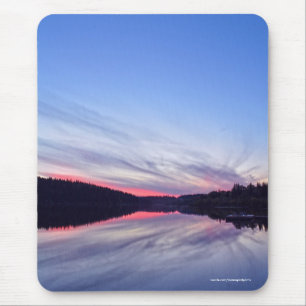Beautiful Wilderness Sunset over Lake Photo Mouse Mat