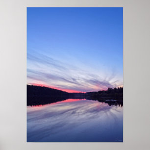Beautiful Wilderness Sunset over Lake Photo Poster
