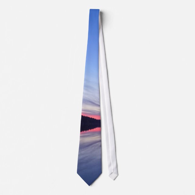 Beautiful Wilderness Sunset over Lake Photo Tie (Front)