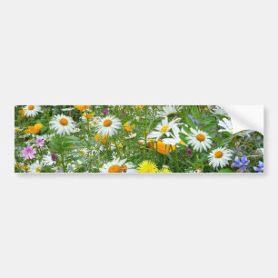 Beautiful Wildflower and Butterfly Meadow Bumper Sticker
