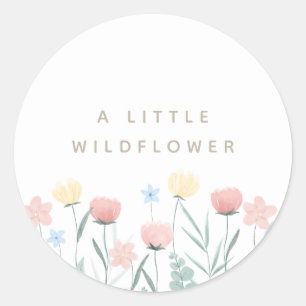 Beautiful Wildflower Bouquet Birthday Classic Round Sticker