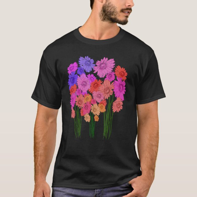 Beautiful Wildflower Colourful Flower Blossoms Bot T-Shirt (Front)