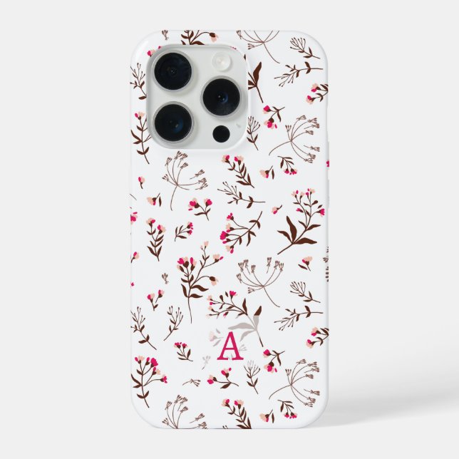 Beautiful Wildflower Initial stylish iPhone Case (Back)