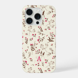 Beautiful Wildflower Initial stylish iPhone 15 Pro Case