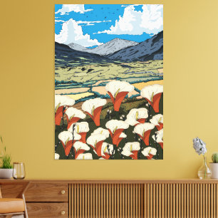 Beautiful Wildflower Meadow Landscape Canvas Print