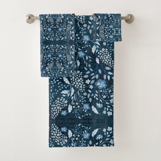 Beautiful Wildflower Pattern on Grassy Background Bath Towel Set (Insitu)