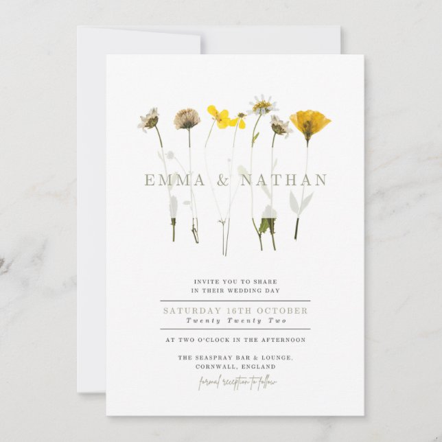 Beautiful wildflower wedding invites  (Front)