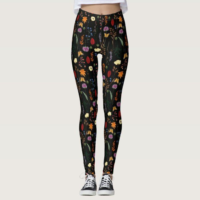 Beautiful Wildflowers and Butterflies Leggings (Front)