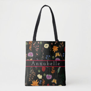 Beautiful Wildflowers and Butterflies Personalise Tote Bag
