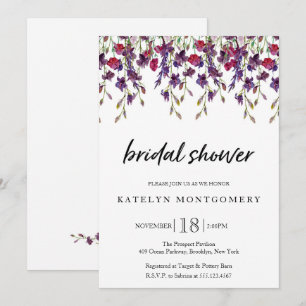 Beautiful Wildflowers Bridal Shower Invitations