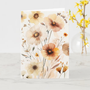 Beautiful Wildflowers Flowers GET WELL SOON Card