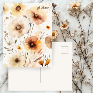 Beautiful Wildflowers Flowers GET WELL SOON Postcard