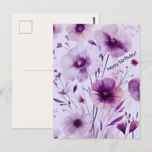 Beautiful Wildflowers Flowers HAPPY BIRTHDAY Postcard