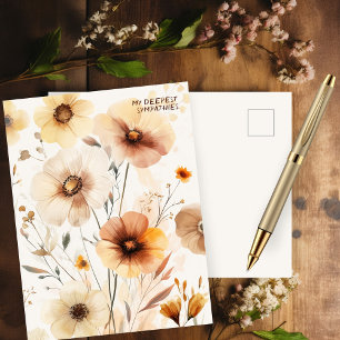 Beautiful Wildflowers Flowers SORRY FOR YOUR LOSS Postcard