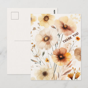 Beautiful Wildflowers Flowers THANK YOU Postcard