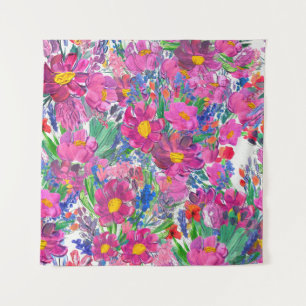 Beautiful Wildflowers: Hand Drawn Artistry. Tapestry