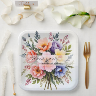 Beautiful Wildflowers Modern Luxury Collection Paper Plate