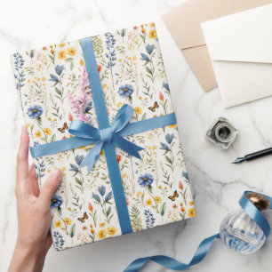 Beautiful Wildflowers Nature Trend Colourful Flora Wrapping Paper