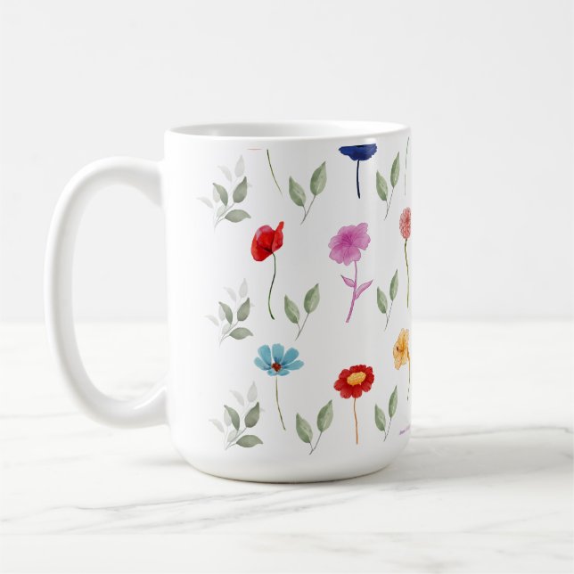 Beautiful Wildflowers Printed Mug (Left)