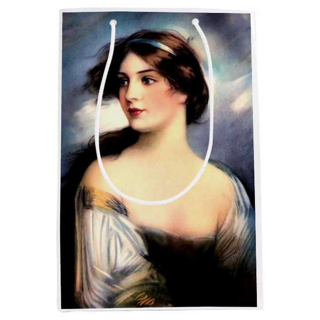 beautiful wind-blown Victorian woman Medium Gift Bag (Front)