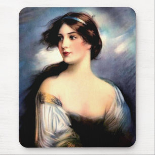 beautiful wind-blown Victorian woman Mouse Mat