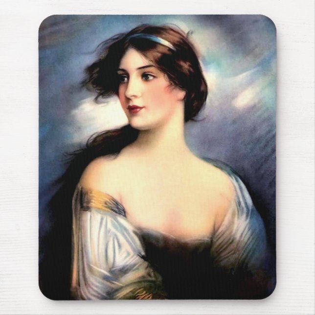 beautiful wind-blown Victorian woman Mouse Mat (Front)