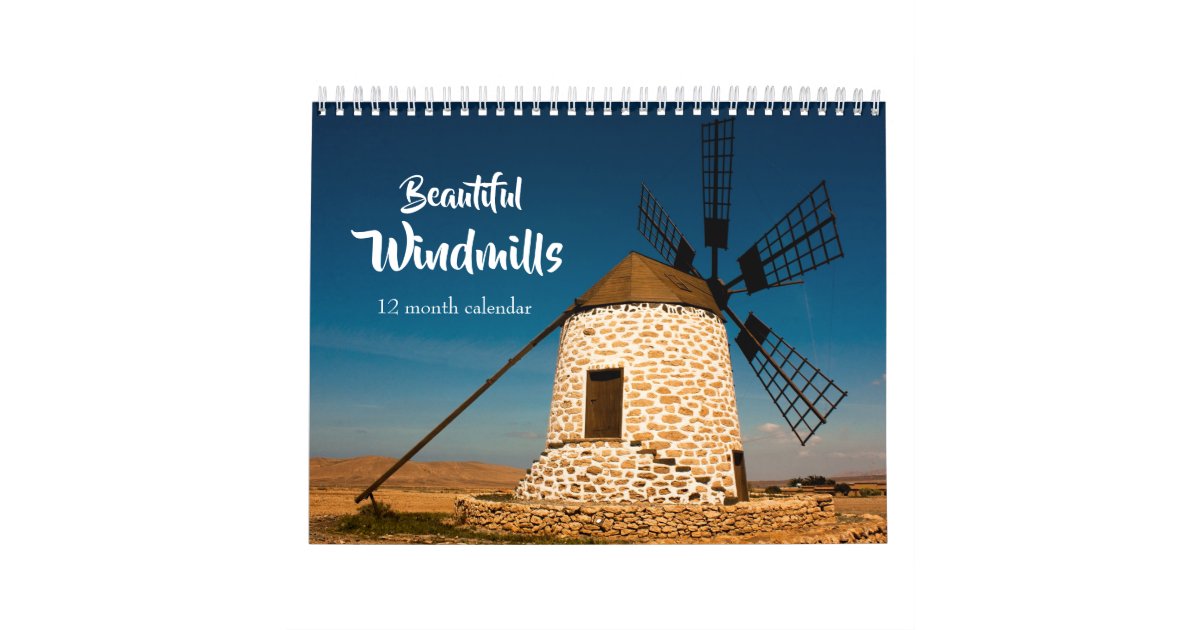 Beautiful Windmills 2024 Calendar Zazzle