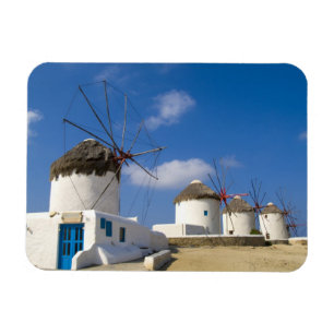 Beautiful windmills on the island of Mykonos, Magnet