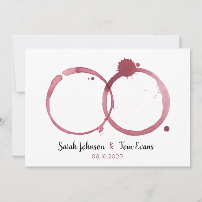 Beautiful Wine Stains Wedding Invitation (Front)
