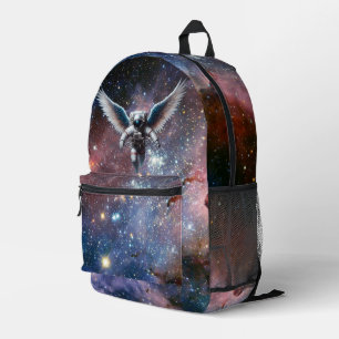 Beautiful Winged Astronaut and Galaxy Printed Backpack