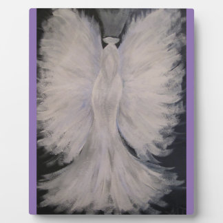 Beautiful Winged Guardian Angel Painting Art Plaque