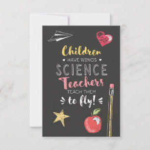 Beautiful Wings Quote - Science Teachers Thank You Card