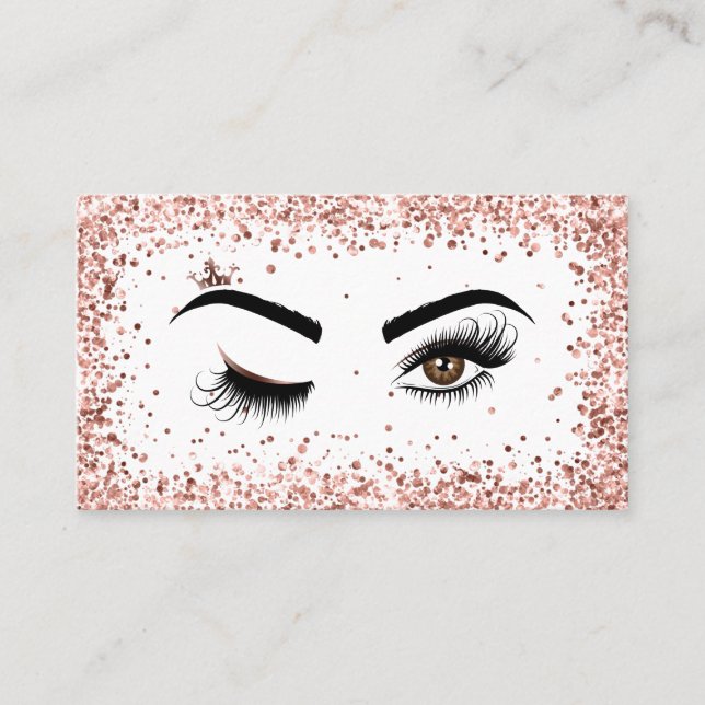Beautiful Wink Eyes and Brows Long Lashes Business Card (Front)