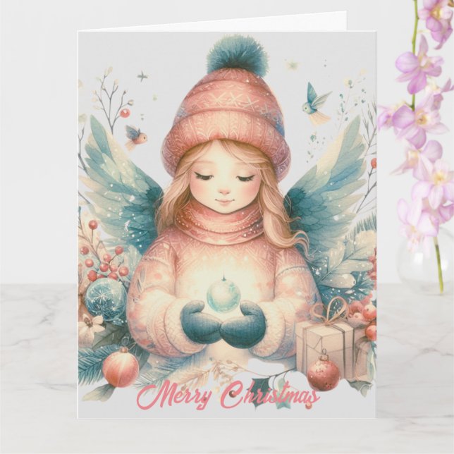Beautiful winter angel amidst the northern nature card (Orchid)