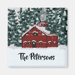 Beautiful Winter Barn Magnet