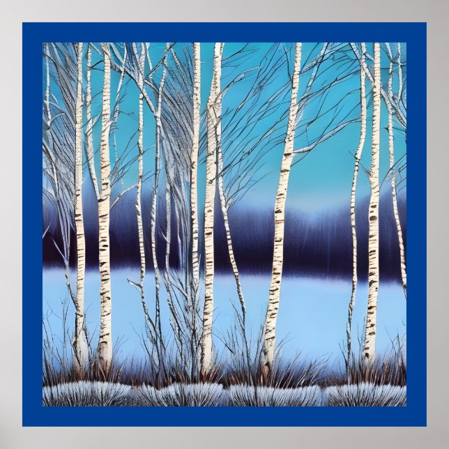 Beautiful Winter Birch Poster (Front)