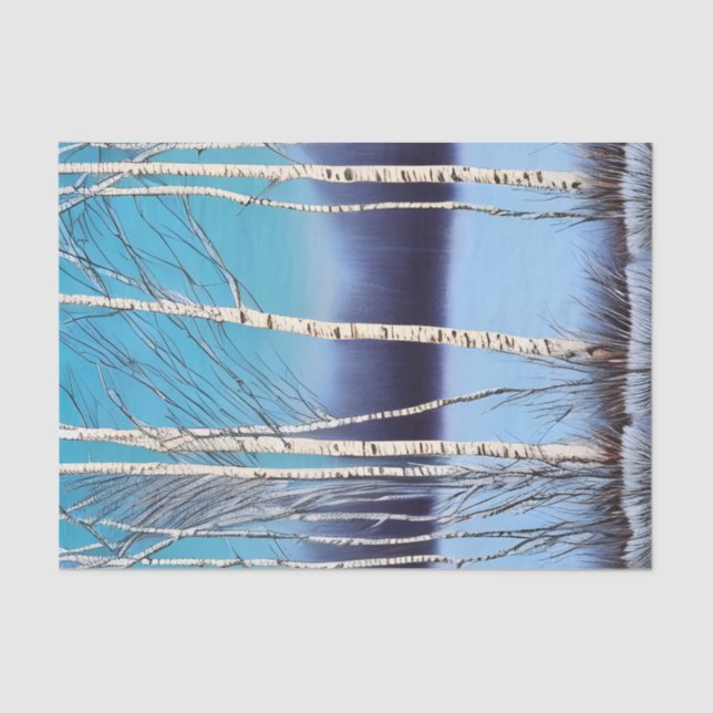 Beautiful Winter Birch Tissue Paper (Front)
