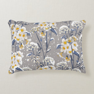 Beautiful winter flower blooming in the snow delic decorative cushion