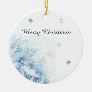 Beautiful Winter Frost Christmas Ceramic Tree Decoration
