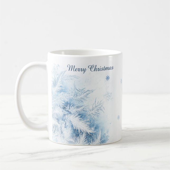 Beautiful Winter Frost Christmas Coffee Mug (Left)