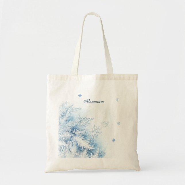 Beautiful Winter Frost Christmas Tote Bag (Front)