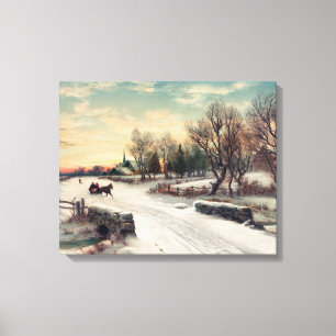Beautiful Winter Landescape Painting Art Canvas