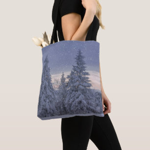 Beautiful Winter Landscape as it's Snowing  Tote Bag