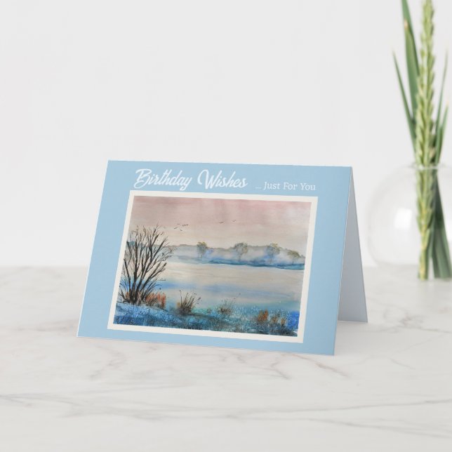 Beautiful Winter Landscape Birthday Card (Front)