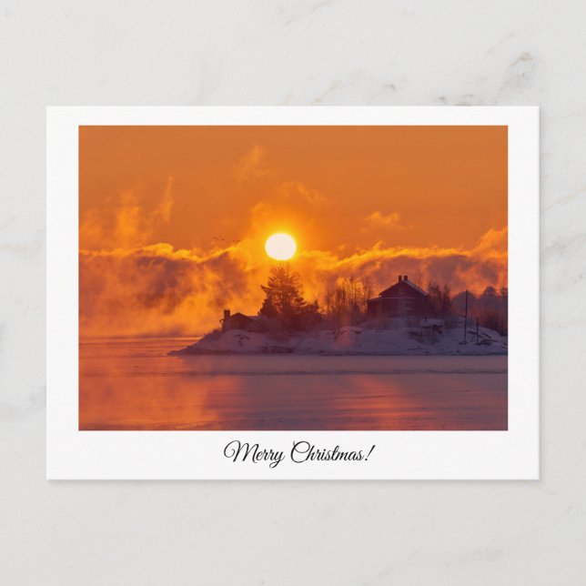 Beautiful winter landscape Merry Christmas card  (Front)