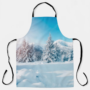 Beautiful winter nature landscape, amazing mountai apron