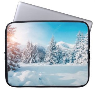 Beautiful winter nature landscape, amazing mountai laptop sleeve